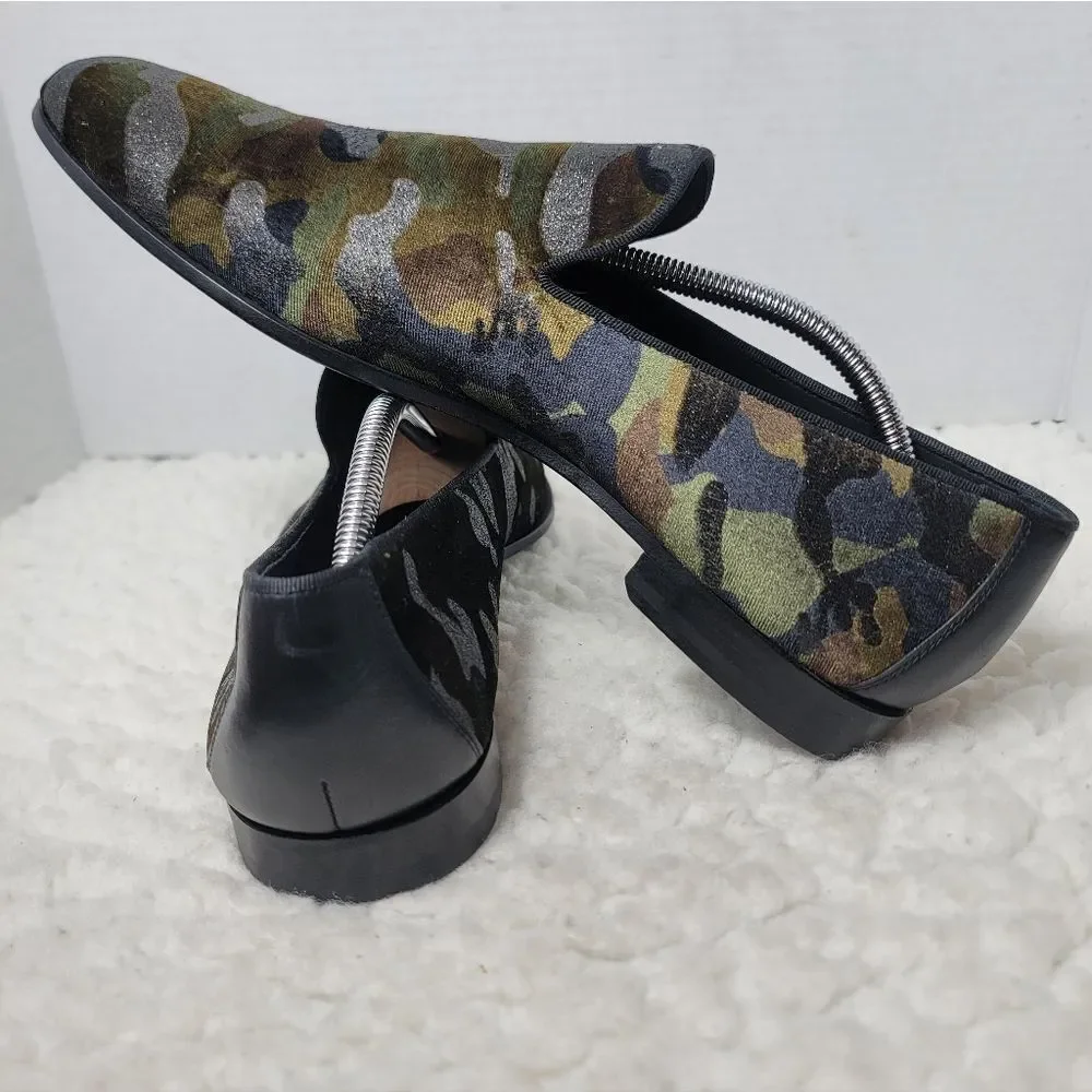 Magnanni Jareth Slip On Loafers 10.5 Men's  Green Camo Suede Dress Shoes Spain.